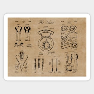 RN Nurse Gift - Vintage Patent Prints Sticker